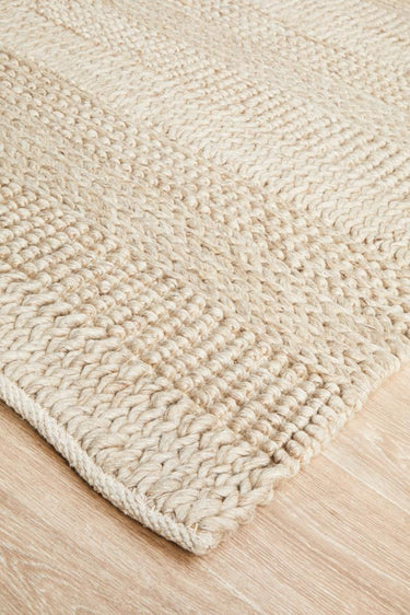 Ulla Scandi Natural Flatweave Felted Wool Rug